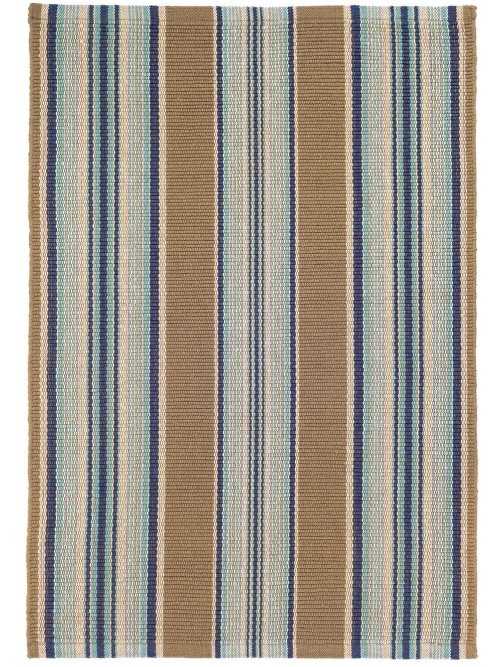 Annie Selke Heron Stripe Handwoven Indoor/Outdoor Rug | Blue Rug Size 2'6"x20'